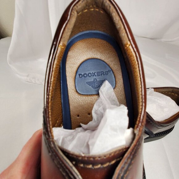 Dockers Mens Brown Gordon Cap-Toe Oxford Dress Shoes Size 8M Genuine Leather - Picture 5 of 13